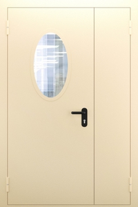 Полуторопольная дымогазонепроницаемая дверь со стеклом ДПМО 02/60 (EIS 60) — №01 (NEW)