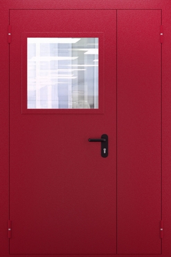 Полуторопольная дымогазонепроницаемая дверь со стеклом ДПМО 02/60 (EIS 60) — №02 (NEW)