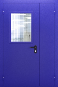 Полуторопольная дымогазонепроницаемая дверь со стеклом ДПМО 02/60 (EIS 60) — №03 (NEW)