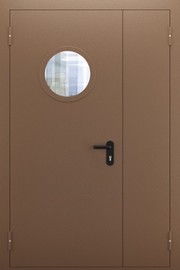Полуторопольная дымогазонепроницаемая дверь со стеклом ДПМО 02/60 (EIS 60) — №07 (NEW)