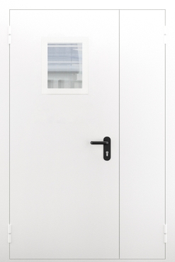 Полуторопольная дымогазонепроницаемая дверь со стеклом ДПМО 02/60 (EIS 60) — №09 (NEW)