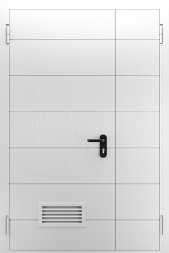 Полуторопольная глухая дверь с МДФ и вентиляцией ДПМ 02/60 (EI 60) — №03 (NEW)
