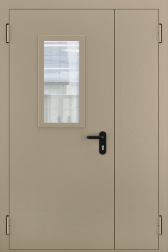 Полуторопольная дверь с МДФ и стеклом ДПМО 02/60 (EI 60) — №01 (NEW)
