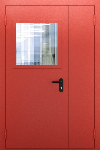 Полуторопольная противопожарная дверь со стеклом ДПМО 02/60 (EI 60) — №02 (NEW)
