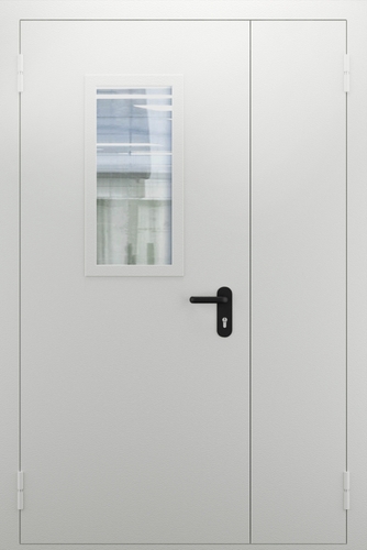 Полуторопольная противопожарная дверь со стеклом ДПМО 02/60 (EI 60) — №05 (NEW)