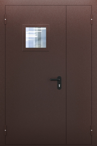 Полуторопольная противопожарная дверь со стеклом ДПМО 02/60 (EI 60) — №07 (NEW)