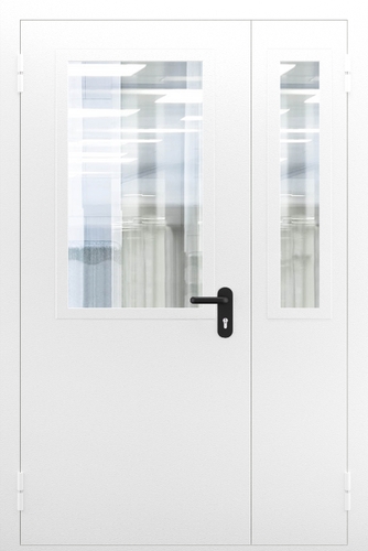 Полуторопольная противопожарная дверь со стеклом ДПМО 02/60 (EIW 60) — №09 (NEW)
