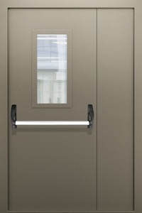 Полуторопольная дверь со стеклом и системой Антипаника ДПМО 02/60 (EI 60) — №02 (NEW)