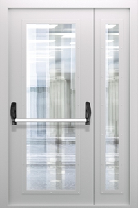 Полуторопольная дверь со стеклом и системой Антипаника ДПМО 02/60 (EIW 60) — №05 (NEW)