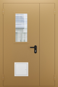  Полуторопольная противопожарная дверь со стеклом и стыковочным узлом ДПМО 02/60 (EI 60) — №04 (NEW)