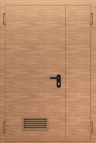 Полуторопольная глухая противопожарная дверь с МДФ и вентиляцией ДПМ 02/60 (EI 60) — №01 (NEW)
