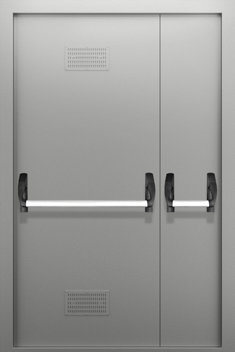 Полуторопольная глухая дверь с вентиляцией и системой Антипаника ДПМ 02/60 (EI 60) — №06 (NEW)
