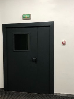 Противопожарная дверь со стеклом