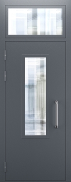 Техническая однопольная дверь со стеклом и фрамугой — №02 (NEW)