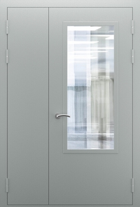 Техническая полуторопольная дверь со стеклом — №01 (NEW)