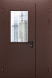 Техническая полуторопольная дверь со стеклом — №04 (NEW)