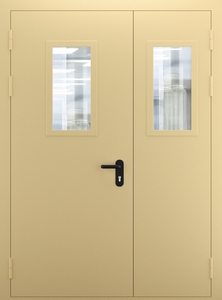 Техническая полуторопольная дверь со стеклом — №05 (NEW)
