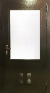Однопольная техническая дверь со стеклом — 006