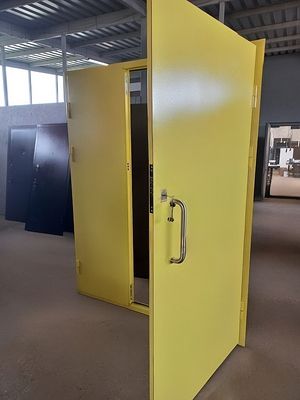 Жёлтая двупольная дверь