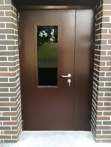Порошковая дверь с остеклением